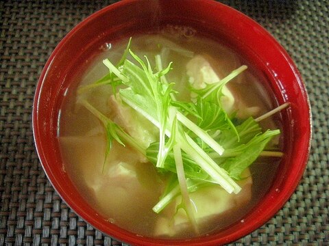 ☆水菜と豆腐のヘルシー味噌汁☆